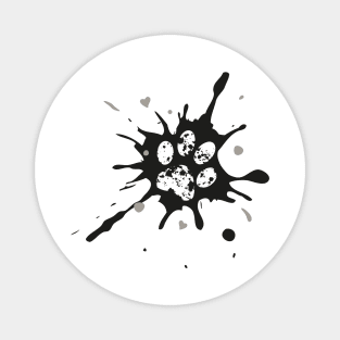 Dog paw splash - black Magnet